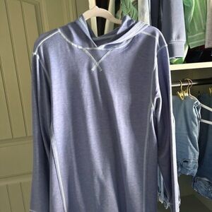 Southern Marsh Light Blue Hoodie with White Stitching